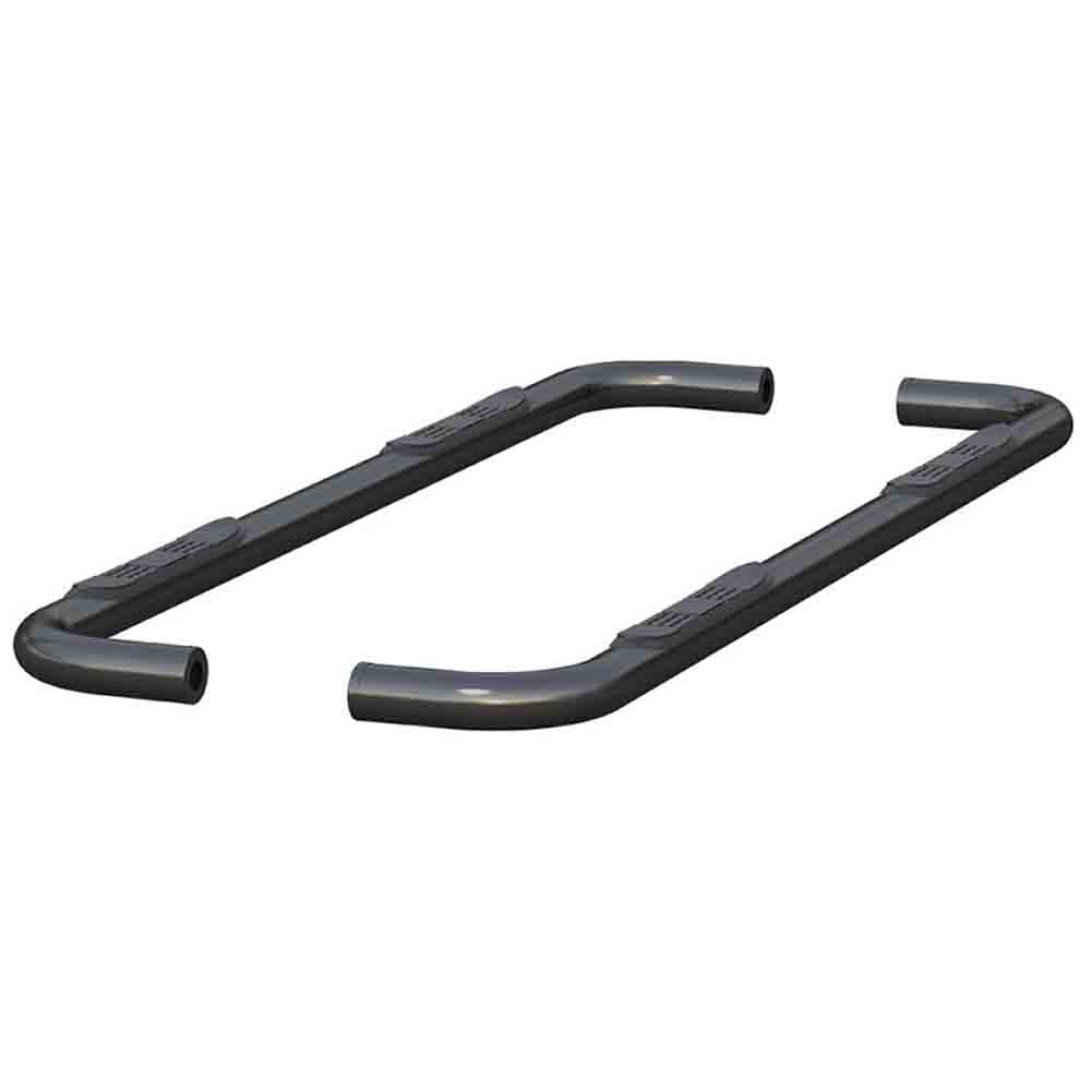 3 Inch Round Semi-Gloss Black Steel Side Bars