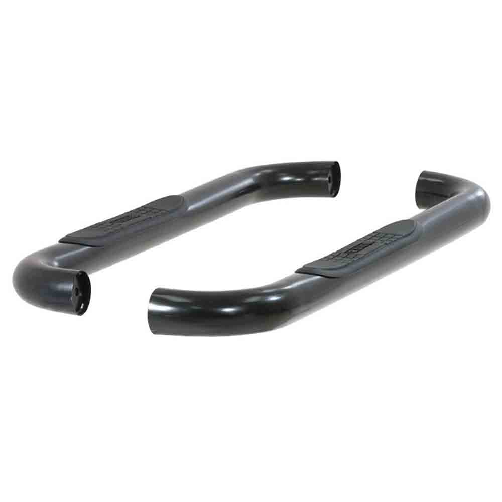 Select Ford F-250 SD, F-350 SD Models 3 Inch Round Semi-Gloss Black Stainless Steel Side Bars