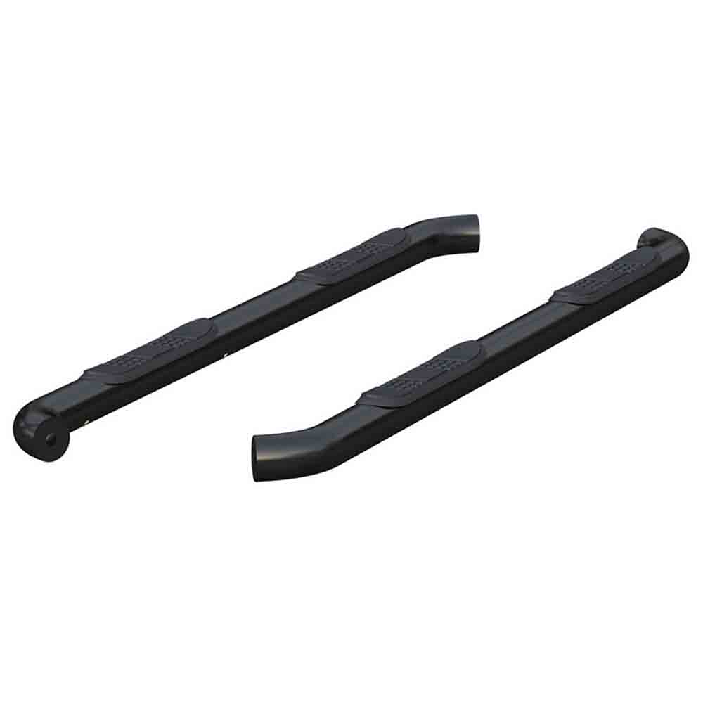Select Chevrolet Colorado, GMC Canyon Crew Cab Pickup 3 Inch Round Semi-Gloss Black Stainless Steel Side Bars