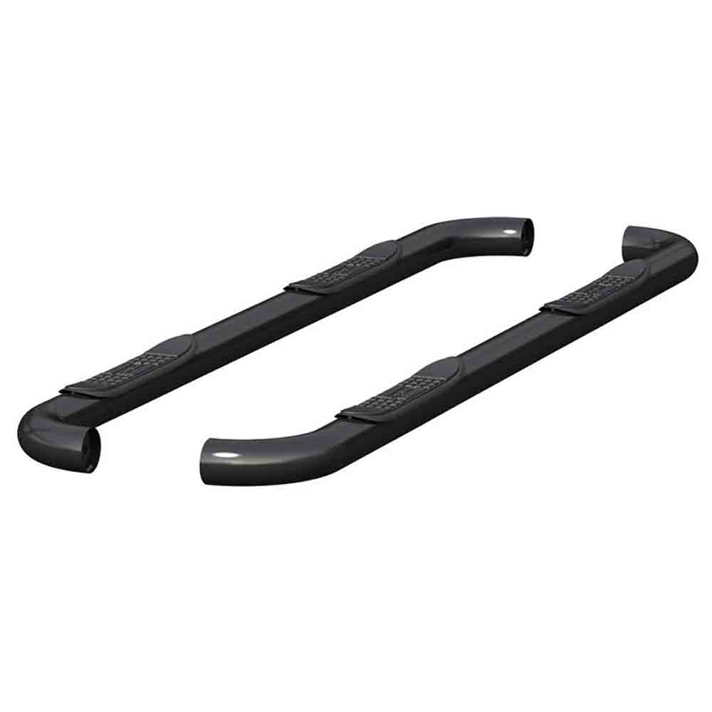Select Ram Crew Cab Pickup Models 3 Inch Round Semi-Gloss Black Stainless Steel Side Bars