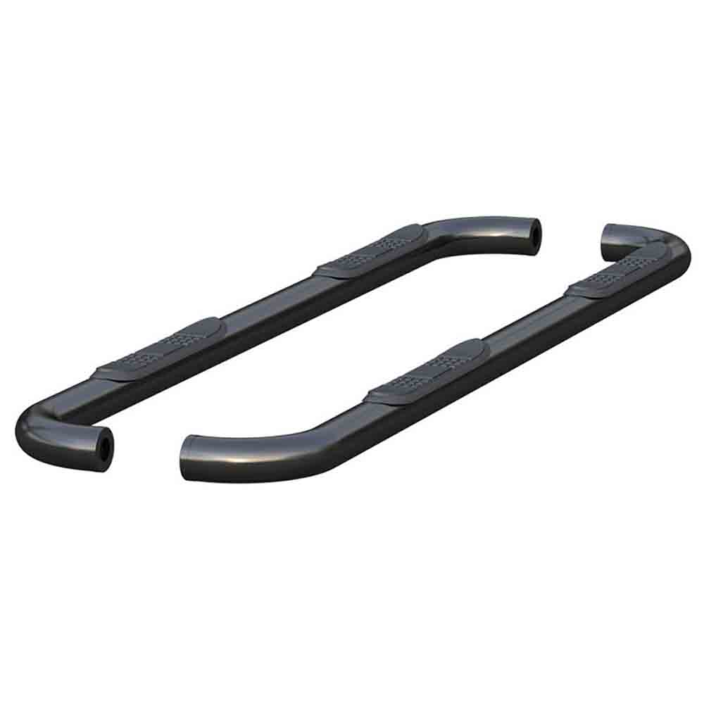 Select Ram 1500 Crew Cab Pickup 3 Inch Round Semi-Gloss Black Stainless Steel Side Bars