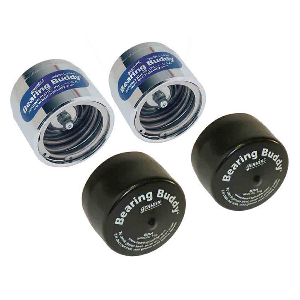 Bearing Buddy Chrome Bearing Protectors with Bras - Pair - 1.980" Diameter