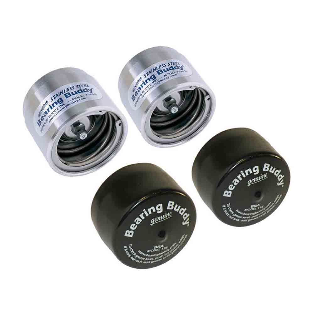 Bearing Buddy Stainless Steel Bearing Protectors with Bras - Pair - 1.980" Diameter