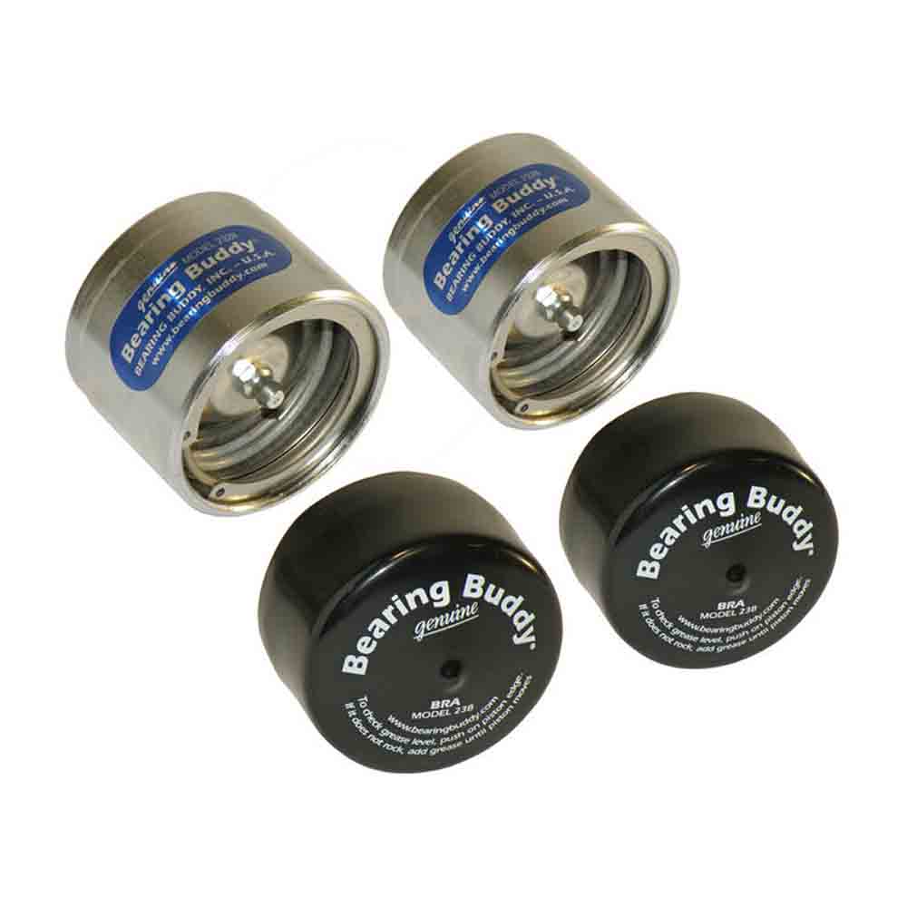 Bearing Buddy Chrome Bearing Protectors with Bras - Pair - 2.328" Diameter