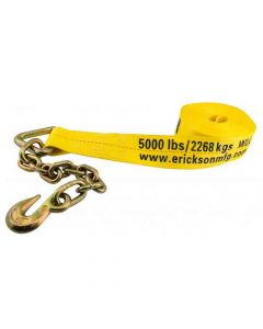 3 Inch x 30 Feet Winch Strap with Chain Lead